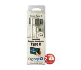 Cable Digivolt CB-8237 USB Tipo C Acodado - Blanco