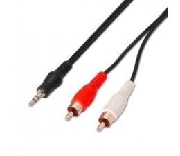 CABLE AUDIO 1XJACK 3.5M A 2XRCA M NEGRO A128-0147