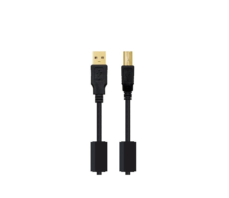 Cable USB(A) a USB(B) 5m BK Ferrita Impresora Nanocable 10.01.1205