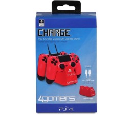 Base de Carga Soporte Desktop Stand Charger Mandos PS4 4G-4182RED - Rojo